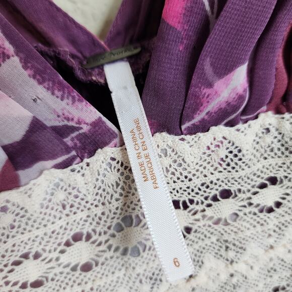 Free People Floral Chiffon Size 6 High Low Dress - Picture 5 of 8